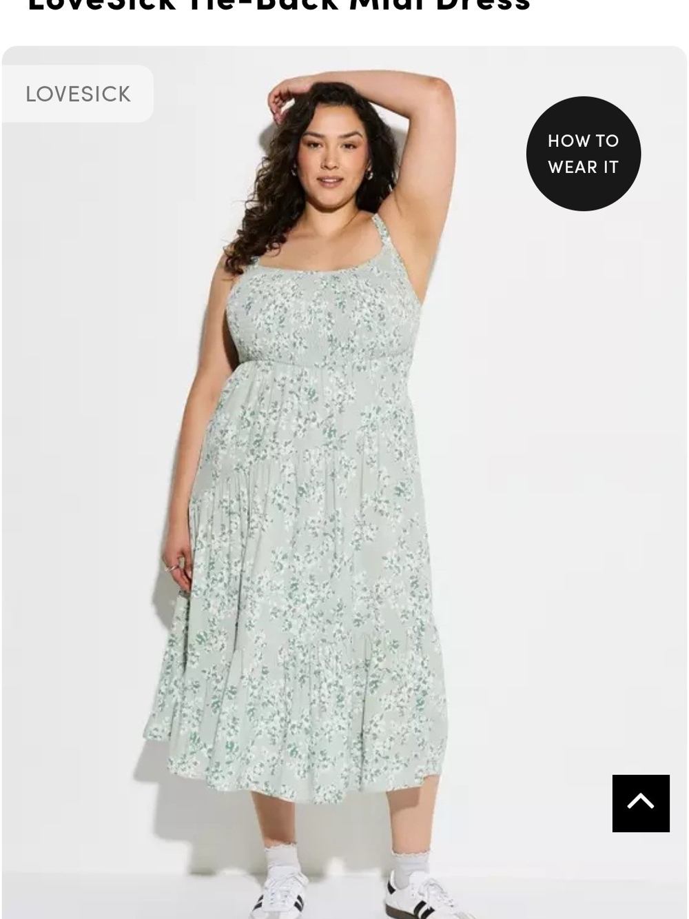 LOVESICK Mint Floral Tie-Back Midi Dress